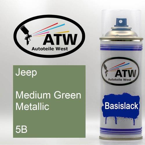 Jeep, Medium Green Metallic, 5B: 400ml Sprühdose, von ATW Autoteile West.